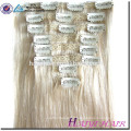 Prix ​​de gros Remy Russe Extension de Cheveux Humains Blond Couleur Clip en Extensions de Cheveux Humains